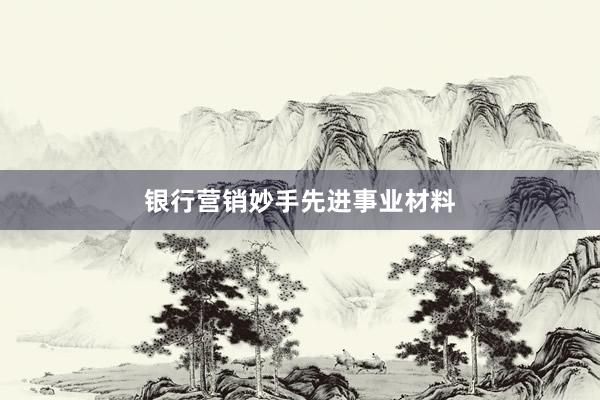 银行营销妙手先进事业材料